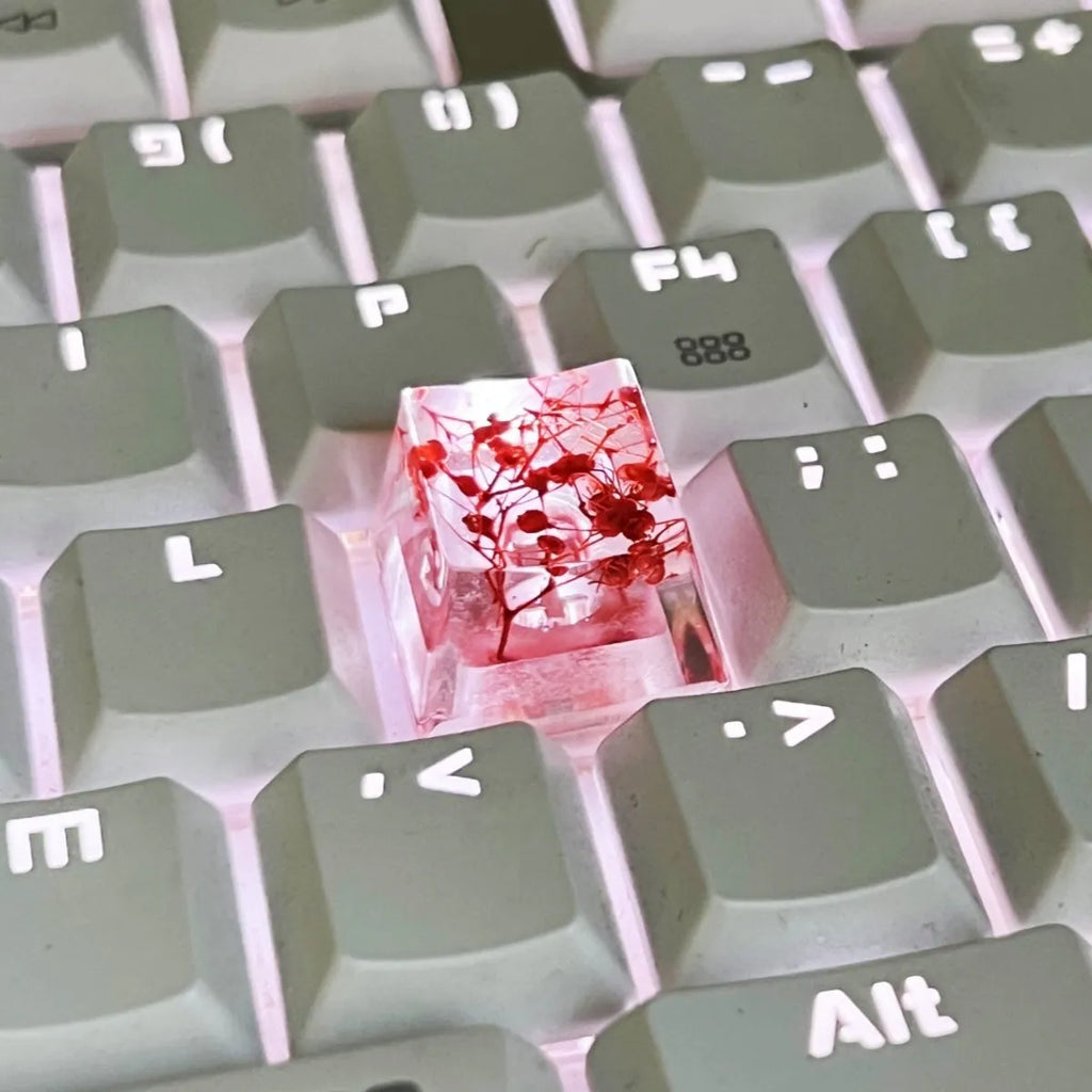 High transparency resin starry sky artisan keycap for mechanical keyboards in violet colour