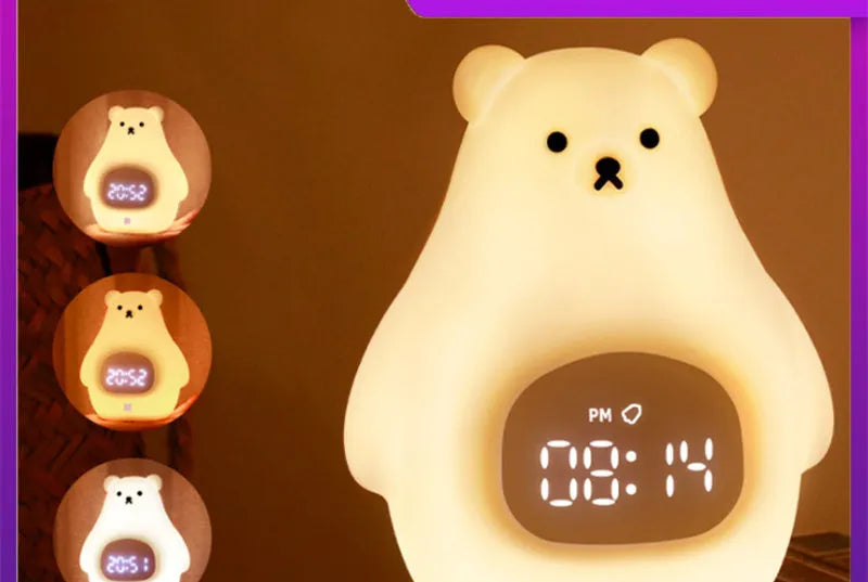Cartoon Great White Bear shaped silicone night light with multi-colour glow.