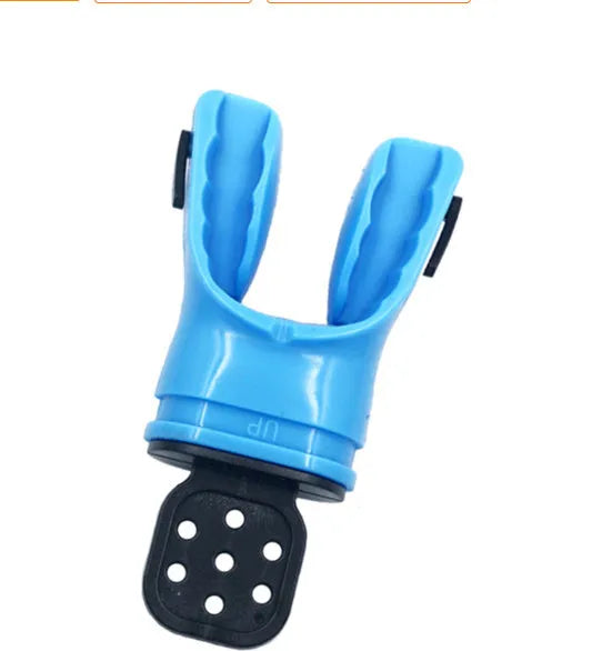 Plastic free diving mouthpiece made from edible silicone measuring 110mm long in various colour options