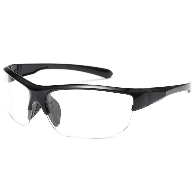Men's athletic cycling sunglasses with semi-frameless frame in various colour options