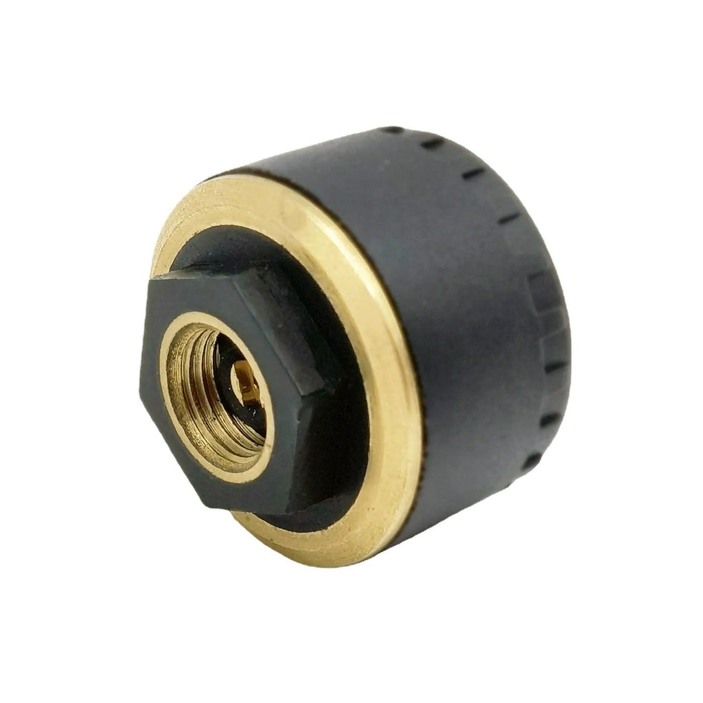 Four black Bluetooth tyre pressure sensors for mobile phone display with IP67 waterproof rating