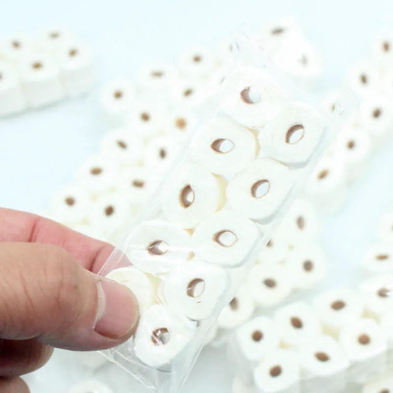 Simulated brown paper tissue roll model measuring 30x15x80mm for doll house bathroom accessories