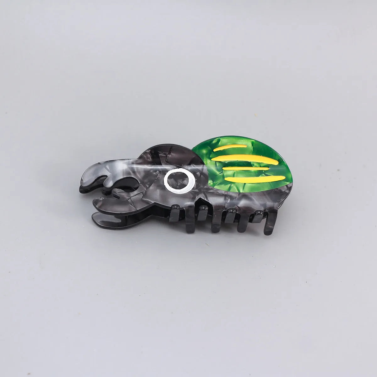Handmade cellulose acetate insect biology beetle grip with cartoon beetle and caterpillar designs