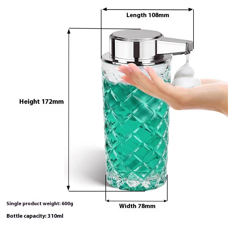 Automatic sensor soap dispenser with silver PET shell and Type-C charging port