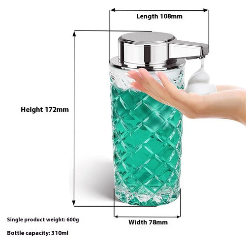 Automatic sensor soap dispenser with silver PET shell and Type-C charging port