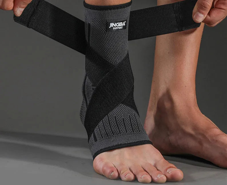 Sports ankle support in black, green, or orange colours for basketball, running, and mountaineering activities