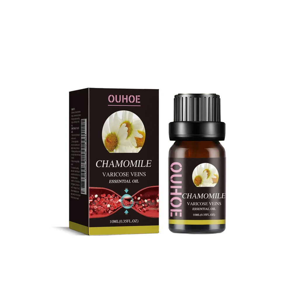 Chamomile essential oil bottle for leg care and massage, 10ml volume