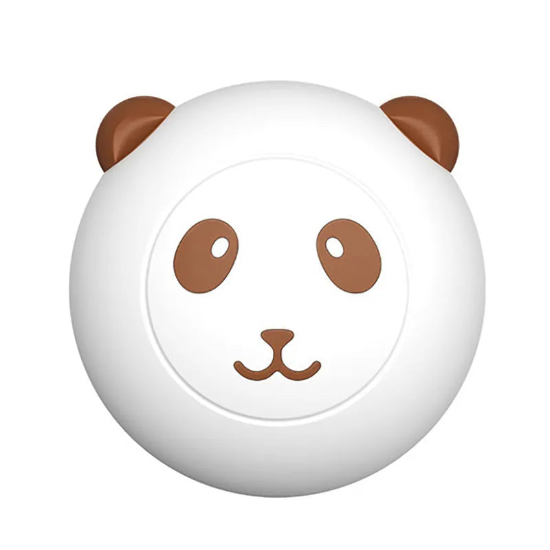 Panda-shaped silicone pet bath brush with soft bristles for cats and dogs.