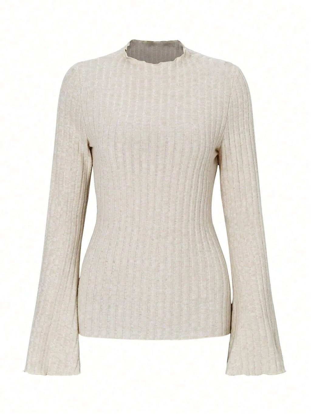 Men's long sleeve polyester top with lantern sleeves and sunken stripe pattern in slim fit