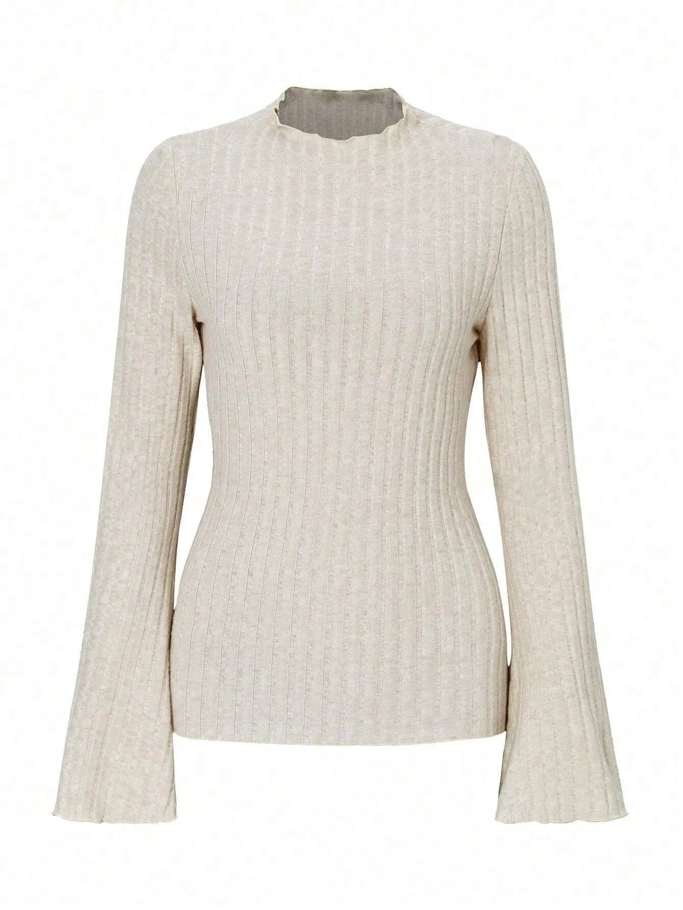 Men's long sleeve polyester top with lantern sleeves and sunken stripe pattern in slim fit
