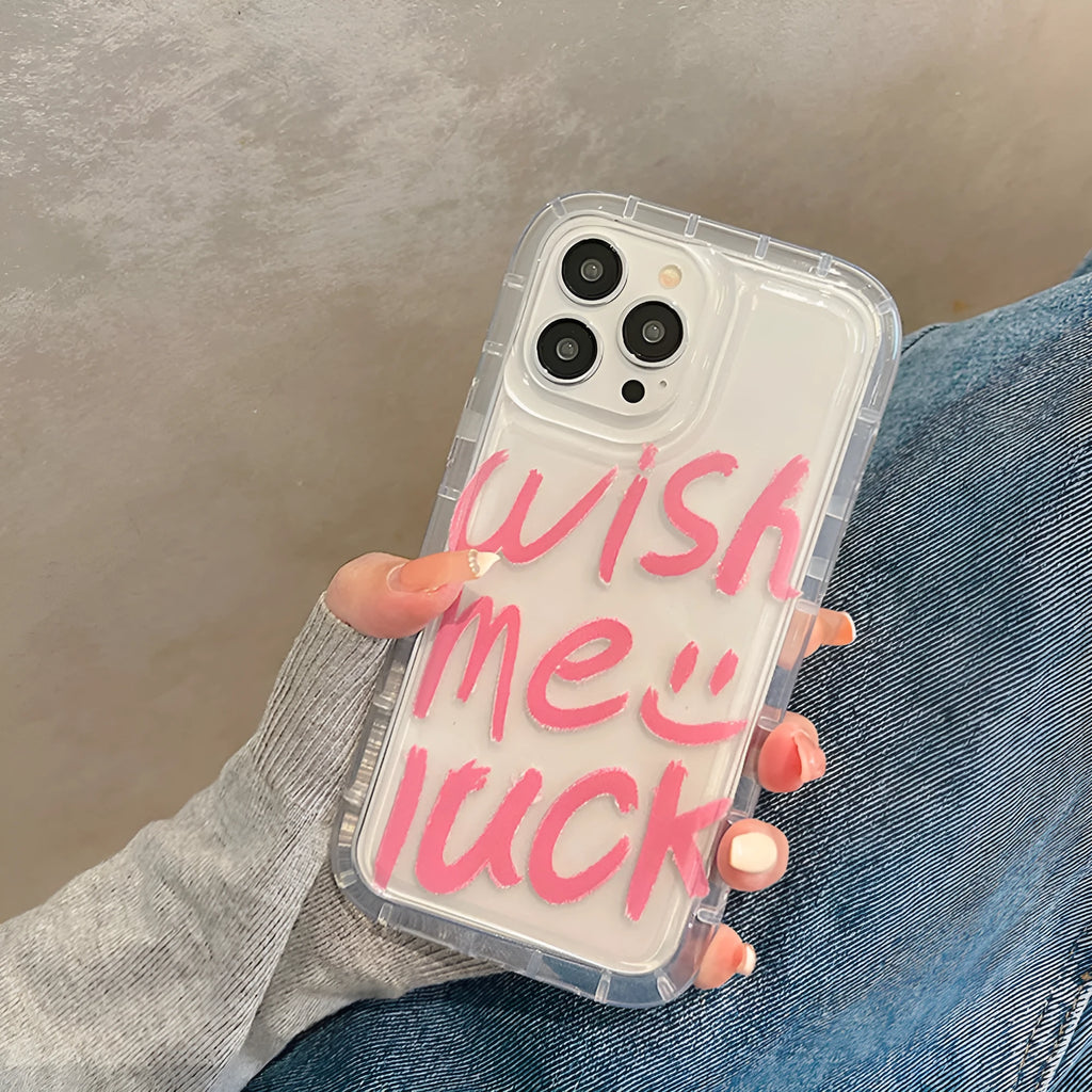 Silicone pattern TPU drop-resistant protective cover for iPhone in transparent colour