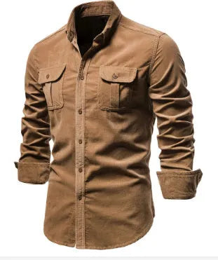 Men's loose fit linen long sleeve shirt in multiple colours with Asian and UK sizing options