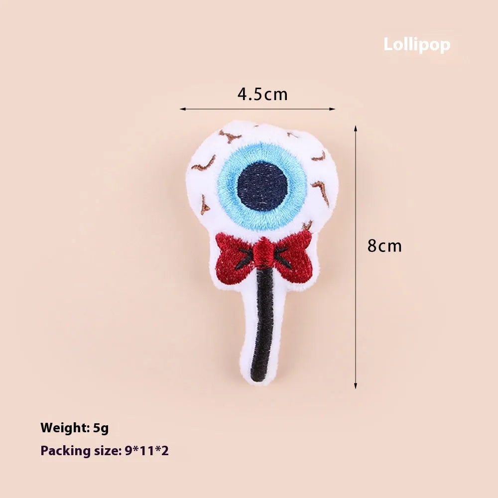 Small plush cat teaser toy in candy and eyes designs for interactive play with cats