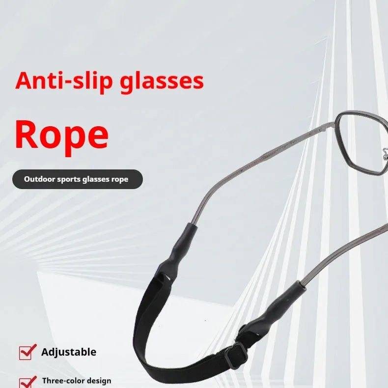 Black adjustable glasses cord with silicone anti-skid rope for adult and children eyewear retention