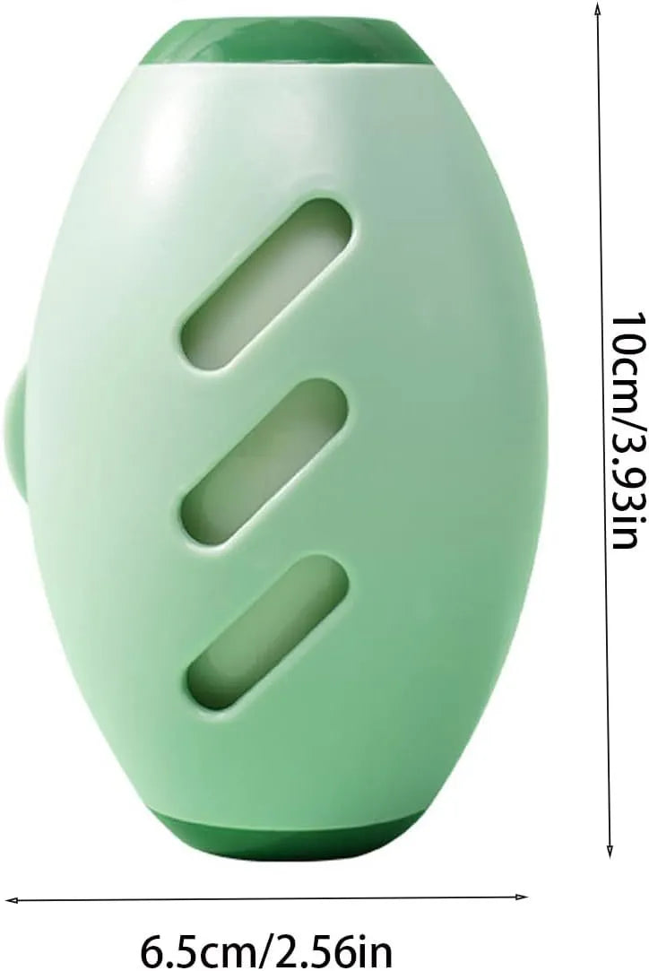 Green and white reusable gel lint roller ball for portable pet hair and lint removal.