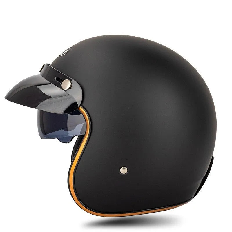 Retro-style half helmet for electric bike riding in ABS plastic, shown in a classic colour option.