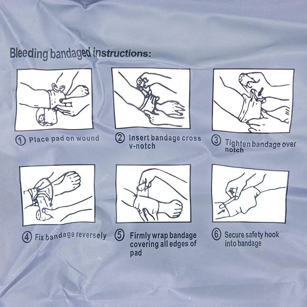Portable outdoor training bandage with tactical gauze tape in compact packaging