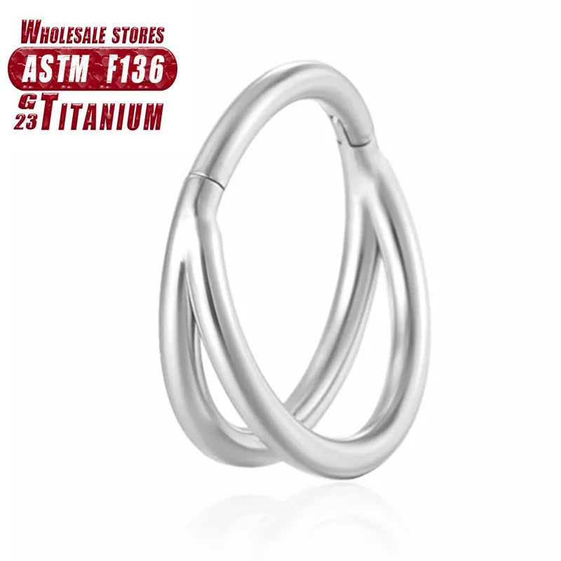 Titanium alloy nose ring body piercing jewellery with diamond treatment in multiple colour finishes