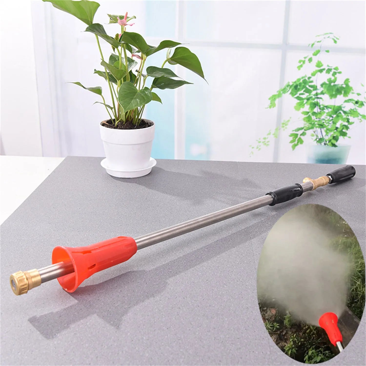 Adjustable high-pressure agricultural spray gun with submachine gun style trigger for pesticide spraying