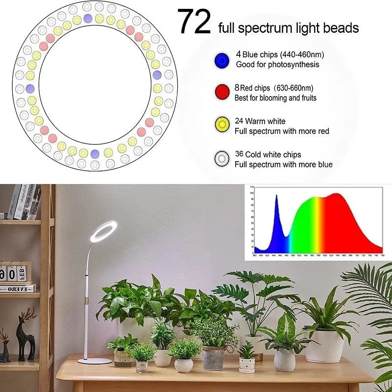 6-inch Angel Ring retractable floor plant grow light with adjustable 160cm lamp holder