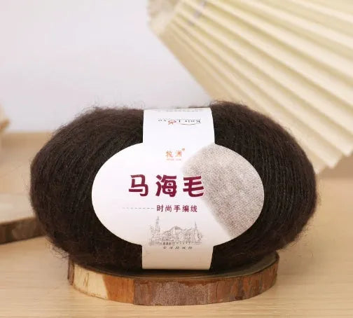 Mohair wool ball for DIY scarf knitting and crochet in Inverness thread style with multiple colour options