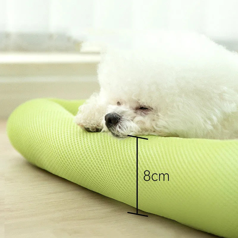 Pet dog cooler sandwich enclosure mat in Grey Pineapple colour on floor