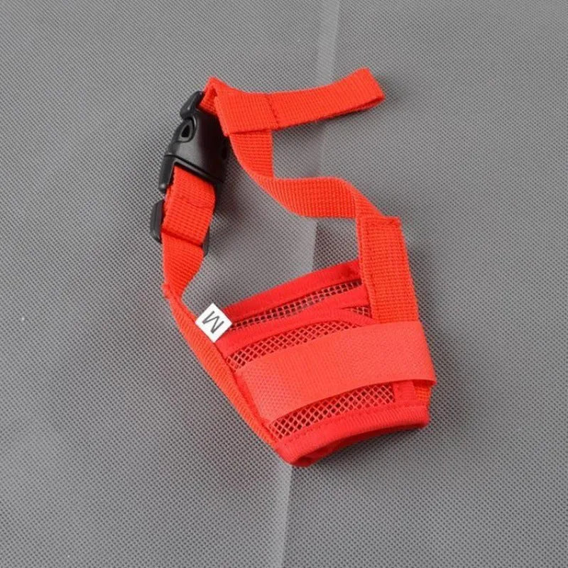 Adjustable plastic dog muzzle in multiple colours with size options for different mouth measurements