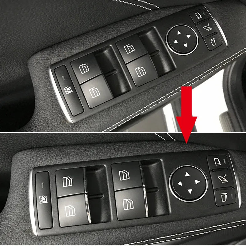 Black glitter window lift button decorative sticker for car interior modification