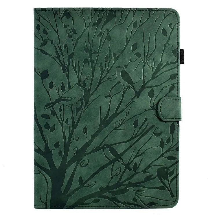 Pachira Macrocarpa imitation leather tablet protective case with integrated viewing bracket in black.