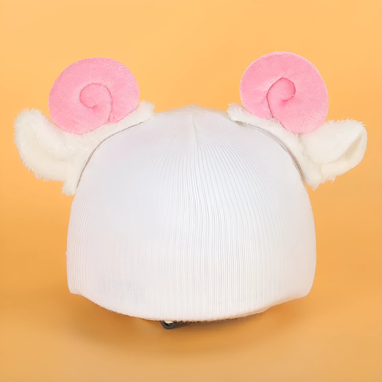 Cartoon-themed plush fabric helmet cover and ear decorations set for motorcycles and bicycles.