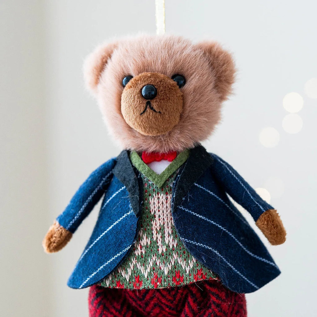 Cartoon plush bear doll couple set showing princess and gentleman variants in soft cloth material