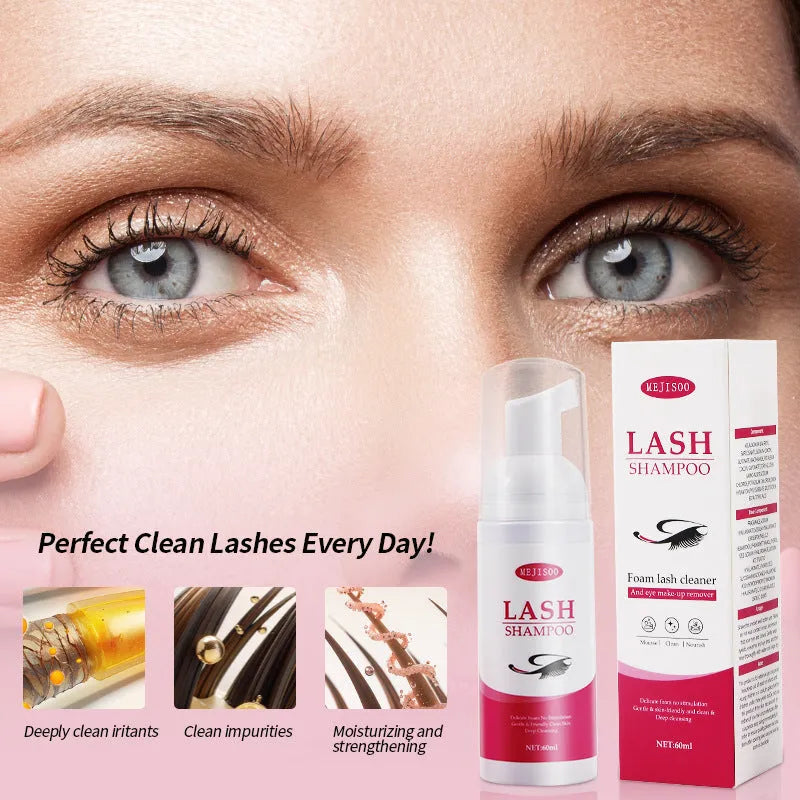 60ml lash shampoo mousse in 3.7cm diameter tube for eyelash cleaning