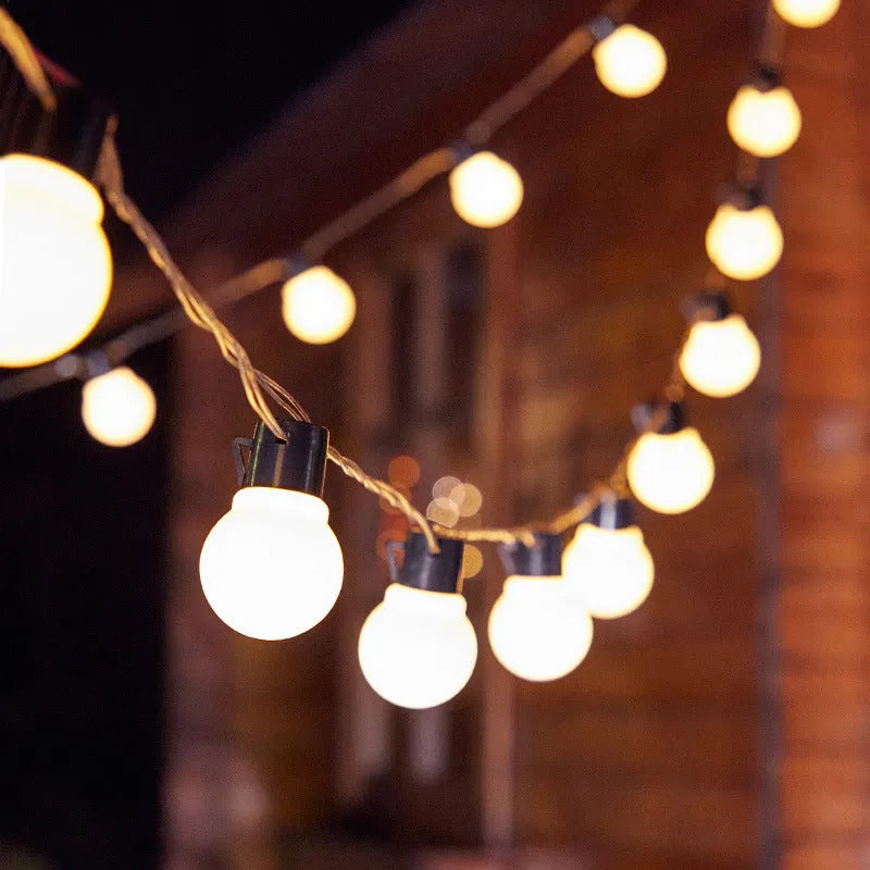 10-metre solar-powered decorative light string with 40 LED bulbs for outdoor festival and tent decoration