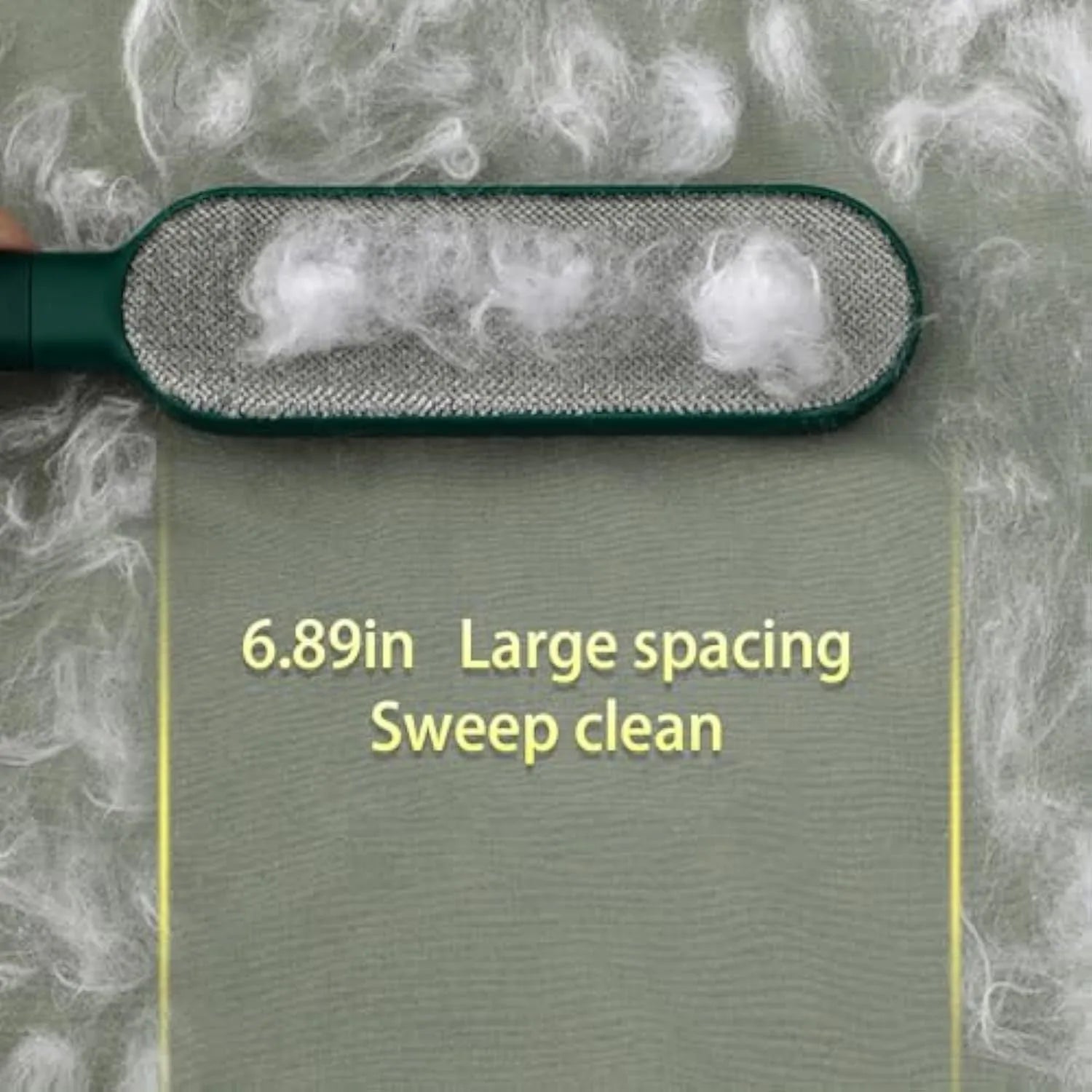 Double-sided self-cleaning pet hair removal brush in blue, green and white colour options