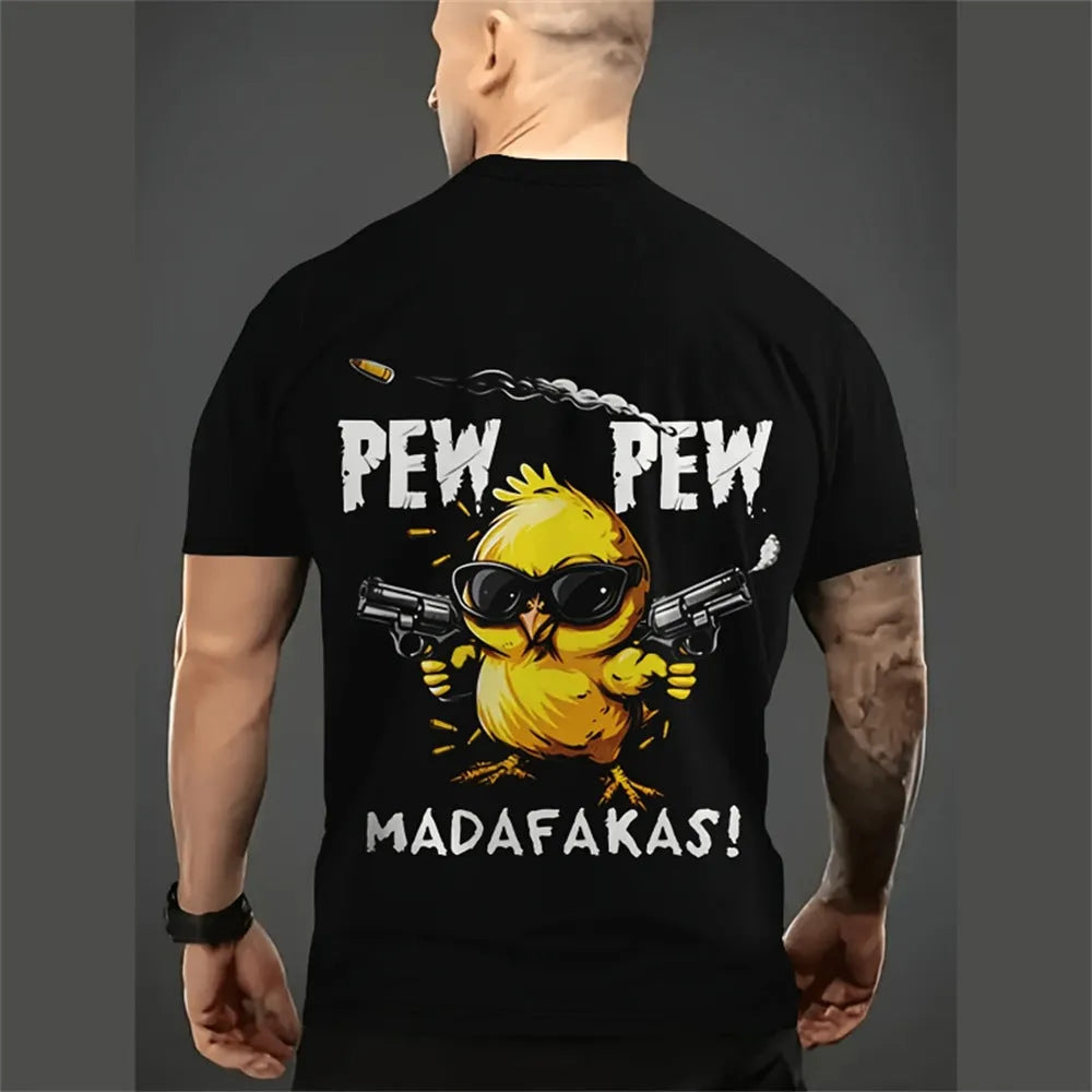Men's loose-fitting short sleeve shirt with a colourful cartoon 3D print design.