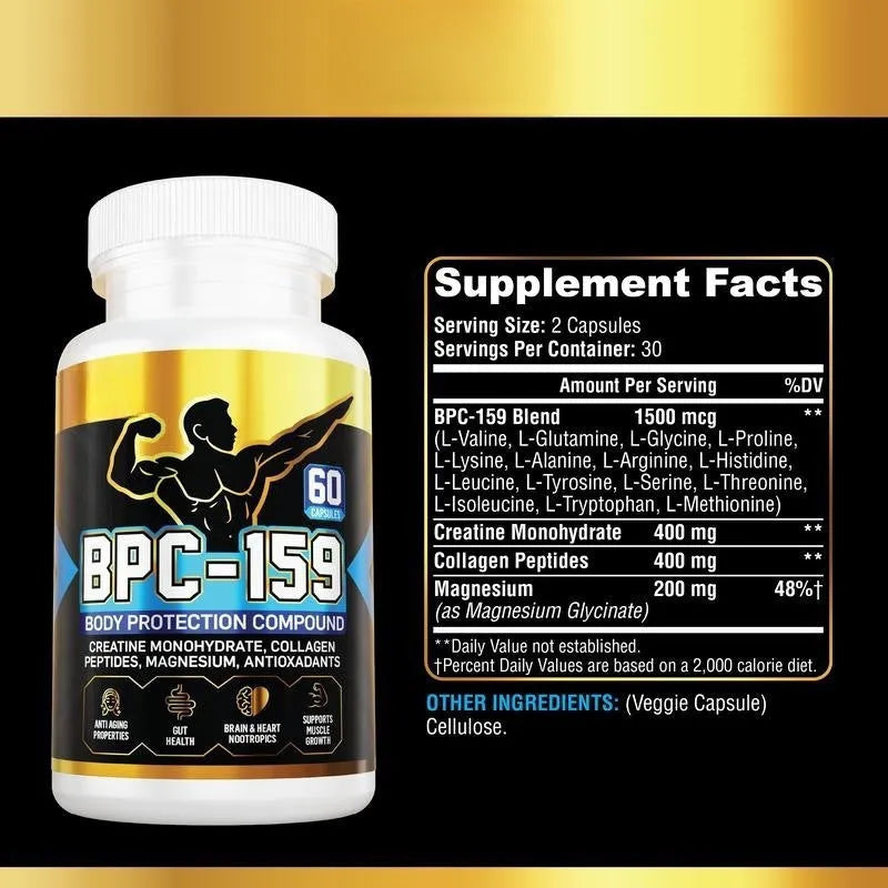 Single bottle of body energy supplement capsules for dietary support