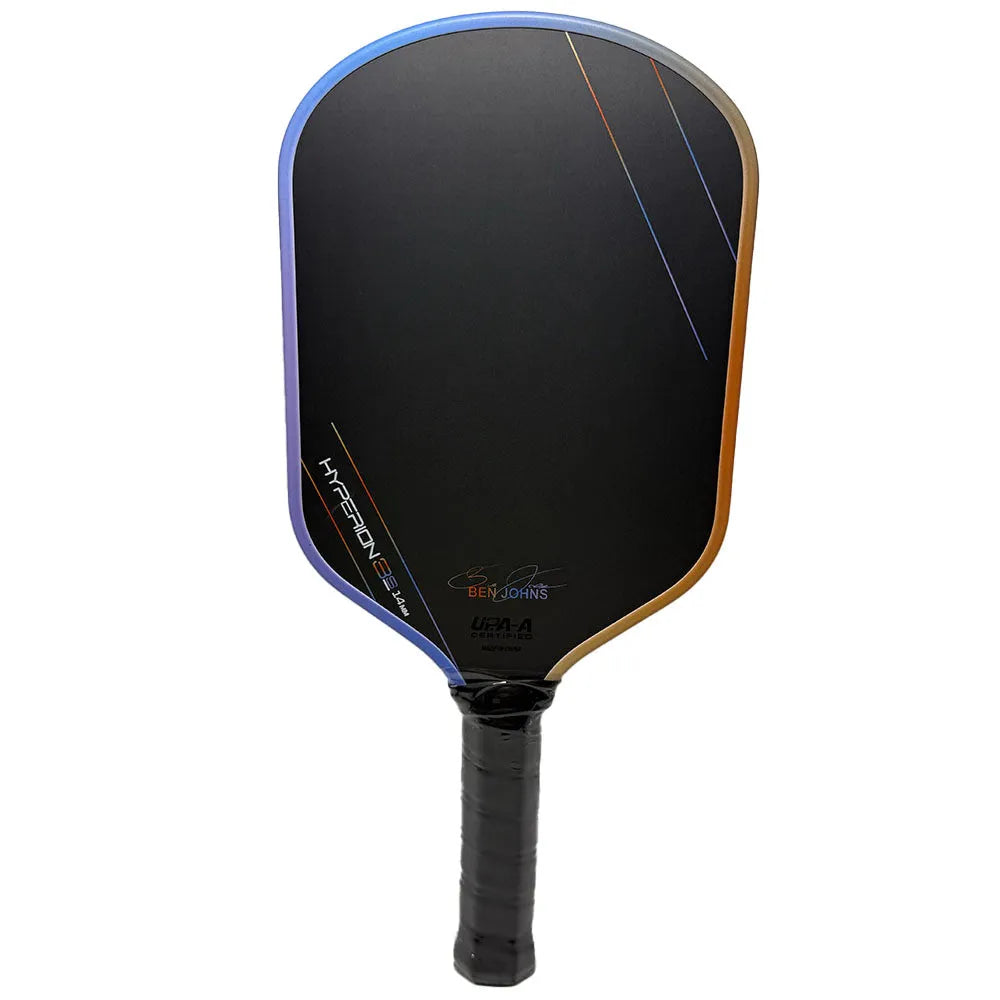 Aurora Hyperion 3s carbon fibre pickleball racket with matte Teflon surface measuring 418x190mm
