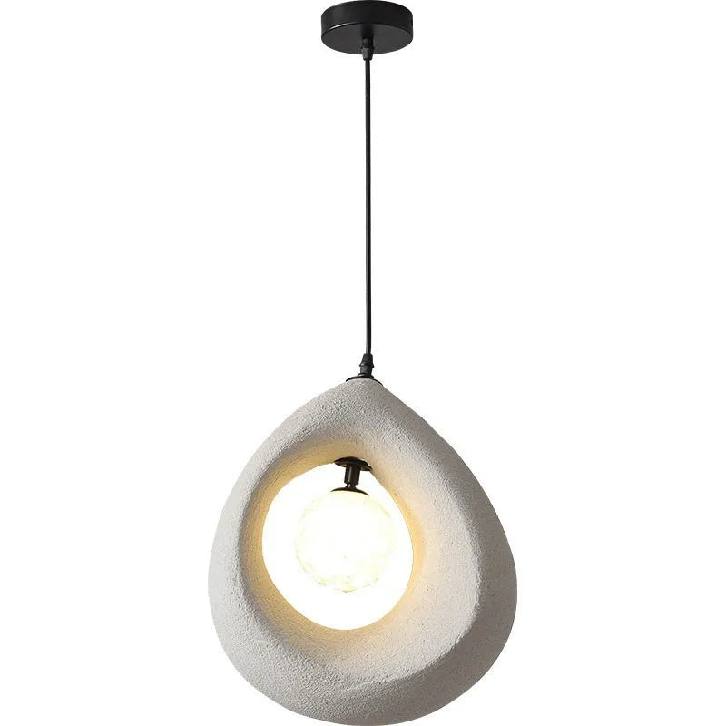 Modern retro style pendant chandelier with a large milky white rectangular lampshade