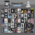 American retro cartoon mini sticker book showing 4x6cm adhesive stickers in six colour themes