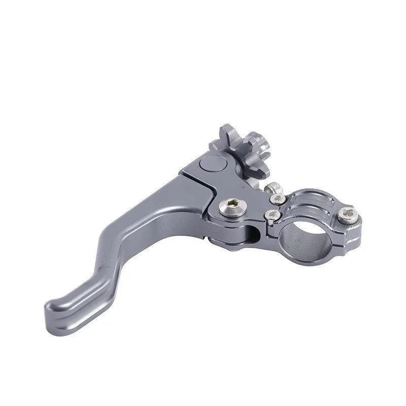 Aluminium two-finger motorcycle clutch lever shown in multiple colour options
