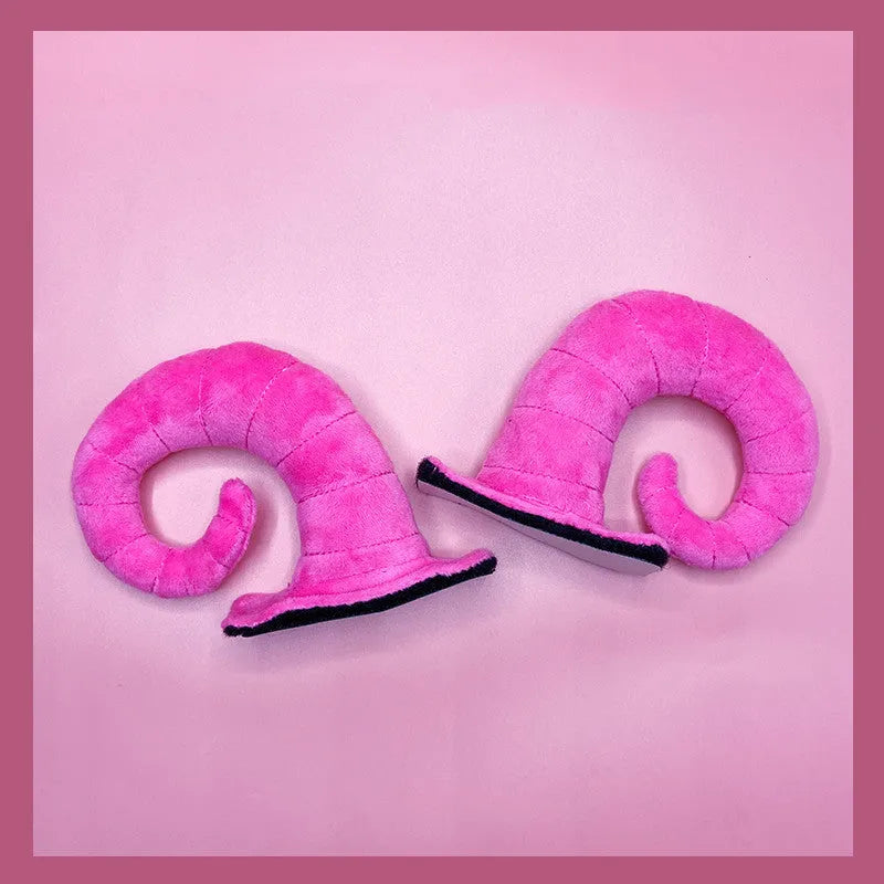 Pair of composite fibre demon bull horn decorations for motorcycle helmets in four colour options