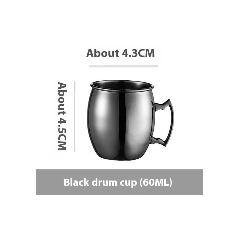 Stainless steel Moscow Mule copper plated cup with glass lining and hammer point texture