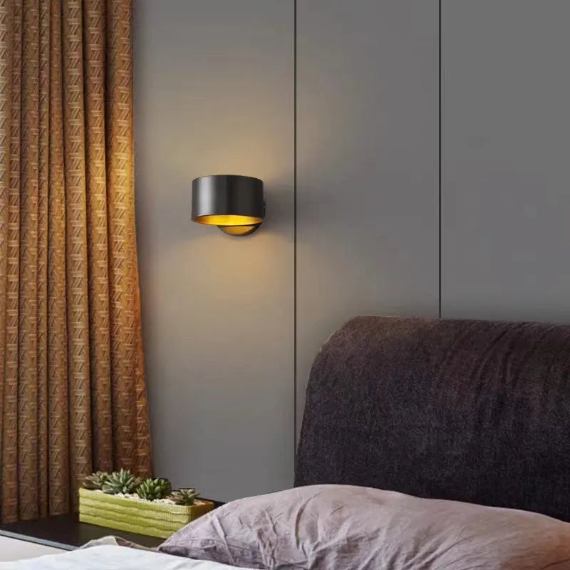 Modern copper wall lamp in gold finish with simple design for living room accent lighting