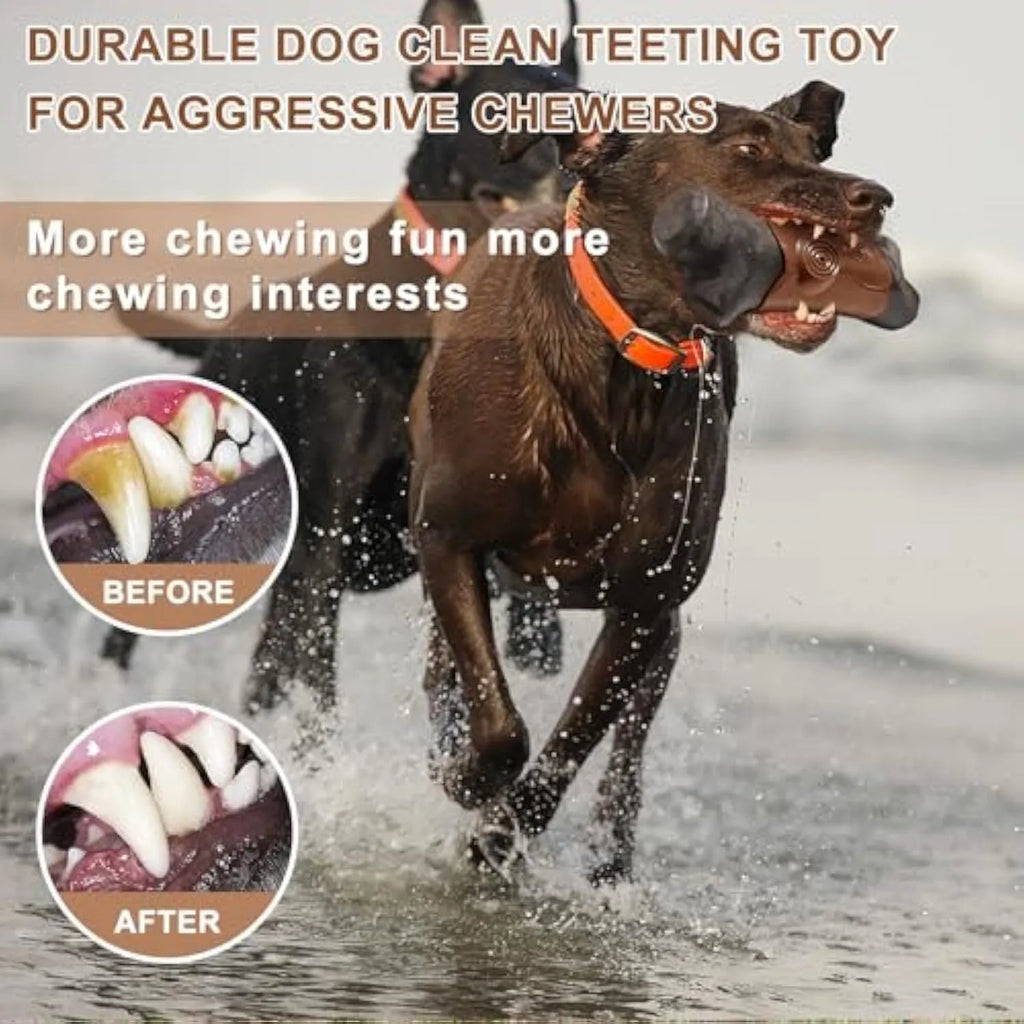 Large branch-shaped indestructible dog chew toy made from food-grade nylon for aggressive chewers