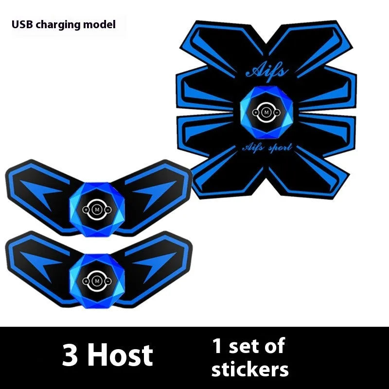 Eight-piece abdominal massage patch set with PU leather and silicone construction