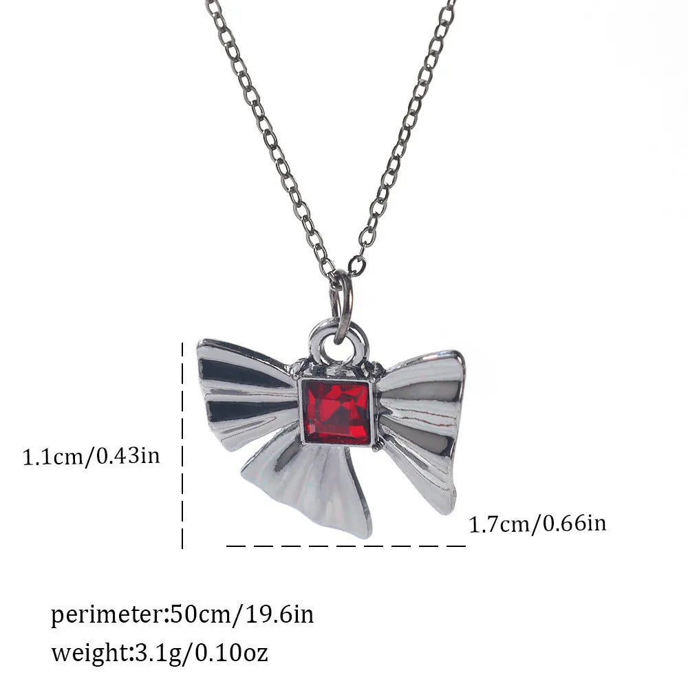 Dark Halloween necklace with zinc alloy electroplated pendant showing spider web and bat designs on regular chain