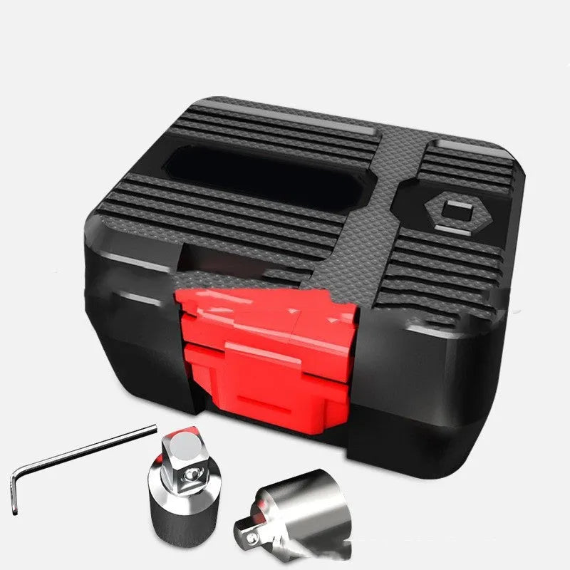Digital torque meter with 1/2 inch square drive and display head in three-piece metal set