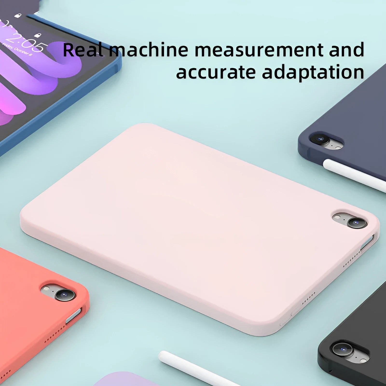 Soft silicone protective case for iPad, shown in a solid colour, featuring a full wrap-around back cover design.