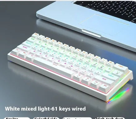 61-key compact mechanical keyboard with hot-swappable Gateron switches and wired USB connection