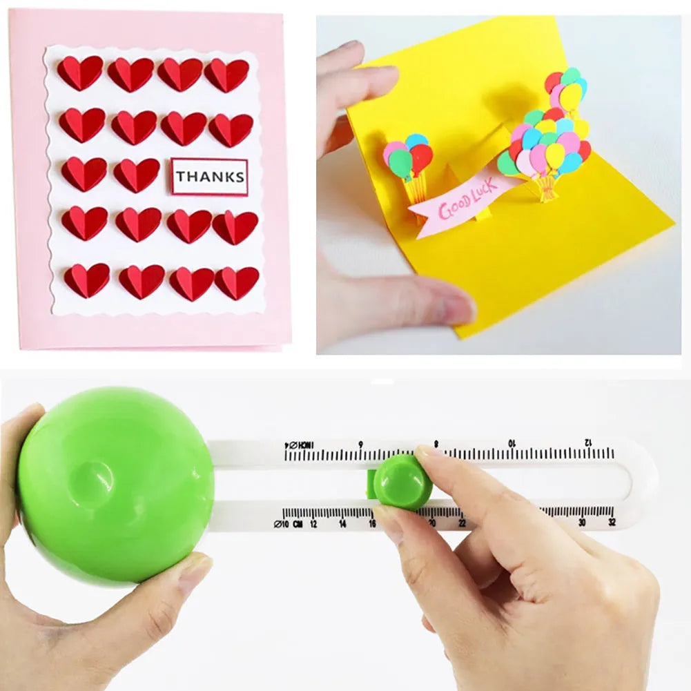 Green and orange plastic round paper cutter for A3 sheets on a colour box.